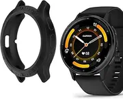 HOMTERN Cases for GARMIN Venu 3 45mm,Flexible Silicone Cover Shell Shockproof Scratch-Proof Protector Case Smartwatch Accessories,Black
