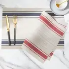 2PCS Square Stripe Dining Table Mat Oil-Resistant Coaster Home