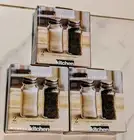 3 Pack..Circleware Yorkshire Clear Glass Salt and Pepper Shakers Set New