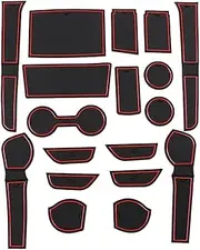 Duole Anti-Slip Car Door Rubber Cup Cushion Red Gate Slot Pad Fit for Toyota Hilux 2015 2016 2017 2018 2019-2021 Interior Mat Accessories (Color Name : 18 pcs)