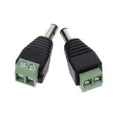 2pcs 5.5 x 2.1mm DC Power Male Jack Plug Connector For CCTV Cameras