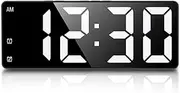 OQIMAX Digital Alarm Clock LED Display Alarm Clock Bedroom Electronic Desktop Clock with Voice Control Temperature Dual Alarm Snooze 12/24H USB Charging Bedside Clock for Home Office