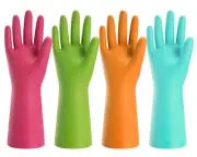 Rubber Cleaning Gloves for Kitchen - 4 Pairs Reusable Dishwashing Gloves for ...