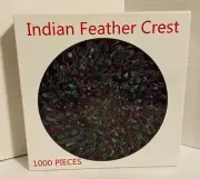 Indian Feather Crest, 1000 Piece Bgraamiens Round Jigsaw Puzzle New In Open Box