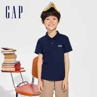 在飛比找momo購物網優惠-【GAP】男童裝 Logo短袖POLO衫-海軍藍(89053