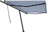 Generic Freestanding Manual Retractable Awning 500x300 cm Blue/White