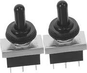 BELLIFFY 2Pcs 25A 12V Toggle Switch Waterproof Covers for Car and Boat 3 Position Self Resetting Switch with Cap Auto Toggle Switch Part for Automotive Applications