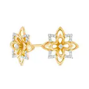 0.17 CT. T.W. Diamond Lotus Flower Stud Earrings in Sterling Silver with 18K Gold Plate