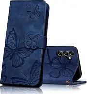 [CXTcase] Case for Samsung Galaxy S23 FE, Shockproof PU Leather Magnetic Flip Case Wallet Cover with Card Slots and Stand Feature, Phone Case for Samsung Galaxy S23 FE, Blue