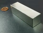 One Huge N52 Neodymium Block Magnet Super Strong Rare Earth 3" Bar Over 5k Gauss