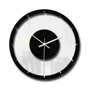 TM007 Round Wooden Dial Transparent Acrylic Mute Wall Clock