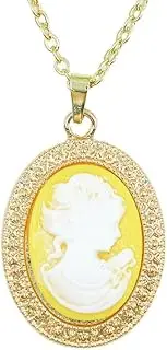 [DYFUHO] Cameo Lady Queen Goddess Necklace Enamel Medal Necklace Personalized Maiden Queen Cameo Necklace,Cameo Jewelry Women