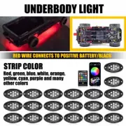 20X RGB Rock LED Light Kit Underglow Underbody Neon Lamp Bluetooth Music Control