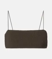 [Toteme] Toteme Shirred jersey bikini top AU 10 brown