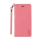 For Apple iPhone 11 Pro Max Hanman Leather Wallet Case Flip Card Holder Slots Magnetic Shockproof Cover (Light Pink)