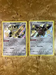 Pokémon TCG Galarian Meowth Shining Fates Perrserker Holo Shiny MINT