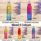 UP 50Pcs 10ml Thick Gradient Glass Roll On Bottles Steel Roller Essential Oil