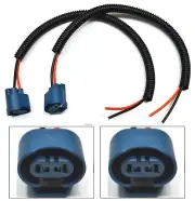 Extension Wire Pigtail Female U 9005 HB3 Two Harness Head Light Bulb Lamp Fit