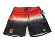 Quiksilver Mens Size 40 Board Shorts Swim Trunks AFL St Kilda Saints Brand New