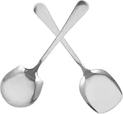 PEPLAYTAL 2pcs Soup Spoon Large Serving Spoon Stainless Steel Utensils Kitchen Gadgets Utensils Set for Home Hotel Restaurant