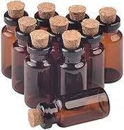 12pcs 2ml Amber Glass Vials with Cork Empty Small Brown Tiny Jars Mini Glass Bottles Vials Jars