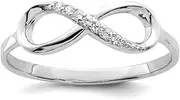 [JewelryWeb] 925 Sterling Silver Solid Back Polished CZ Simulated Diamond Infinity Ring Band Style-Ring for Women