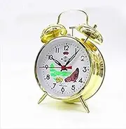 Chicken Vintage Mechanical Wind Up Twin Bell Alarm Clock, Ticking Cartoon Chick Loud Alarm Clock/837
