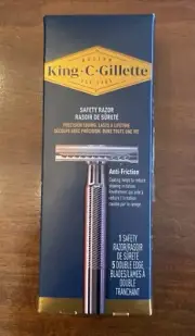 King C Gillette Men's Double Edge Safety Razor + 5 Refill Blades (K5) Open Box
