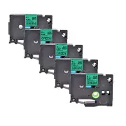 5PK Compatible Brother P-Touch TZe-721 TZ-721 Black on Green Label Tape 0.35"