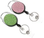KICHOUSE Retractable Id Card Holder Clip Zinc Alloy Key Ring Buckle for Work Badges Office Staff Nurses Teachers and Students Lightweight and Functional
