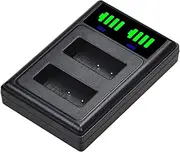 Battery Charger for Camera - Charge Adapter | Camcorder Charging with Led Display, Fast Charge, Portable Replacement for Outdoors Travel