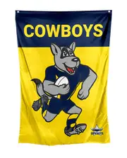 North Queensland QLD Cowboys NRL Retro Mascot Design Wall Flag Banner