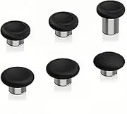 eXtremeRate 6 in 1 Metal Replacement Thumbsticks Grip, Swap Magnetic Joysticks for Xbox One Elite Series 2 & Xbox Elite 2 Core Controller (Model 1797) - Black