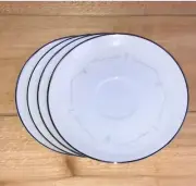 Set of 4 Noritake Japan “Whitebrook 6411” Tea Plates ~ White Saucer