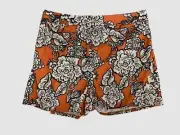 $50 Nina Parker Women's Orange Floral Trendy Printed Pajama Shorts Plus Size 3X