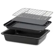 Checkered Chef Toaster Oven Pans - 5 Piece Nonstick Bakeware Set Includes Baking