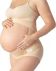 MOTHERFIT Pregnancy Girdle - Belly Bands for Pregnant Women Breathable Pregnancy Belly Support Band Adjustable Maternity Belt, Nude, X-Large