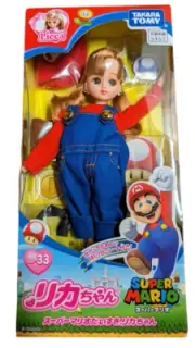 Takara Tomy Nintendo Super Mario Cosplay Licca Chan Girl Dolls figures Toy 9"