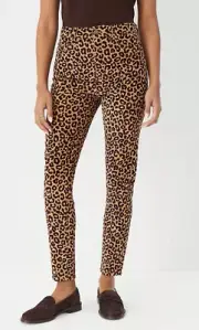 NWT - $109 Ann Taylor Animal Print The Skinny High Rise Cord Pants SZ 8P