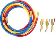 SHOWERORO 3pcs R12 R22 R134a Car Ac Tube Kit with Ball Valves DIY Addition Hose