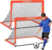 SPORTIC 2 Pack Soccer Goal Set, Portable & Folding Training Goals with Case