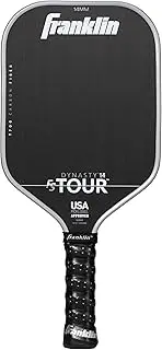 Franklin Sports Pro Pickleball Paddles - FS Tour Series Raw Carbon Fiber T700 - USA Pickleball Approved - Unibody Epoxy Resin Injected Edge - Dynasty + Tempo - 14mm/16mm Core - Gray, Blue + Pink