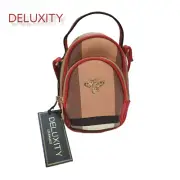Women's Deluxity Los Angeles Brown & Red Mini Backpack Cross-Body Purse