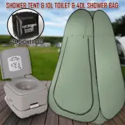 10L Outdoor Portable Toilet 40L Shower Bag Camping Tent Pop Up Change Room Gr
