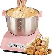 Electric Dough Maker with Ferment, 7L Stainless Steel Dough Flour Mixer 200W 15Min Fast Automatic Dough Kneading Machine Thermostatic Fermentation Timer Easy To Clean for Pasta Baking 7L Pink