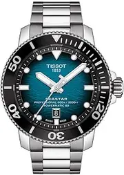 [Tissot] Men's Seastar 2000 Professional Swiss Automatic Diving Watch with Stainless Steel Strap, Grey, 22 (Model: T1206071104100)