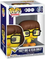 FUNKO POP! WB100 Looney Tunes x Scooby Doo Tweety Bird / Velma #1243 + Protector