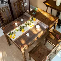 在飛比找蝦皮購物優惠-【優尚】新中式pvc桌墊透明軟玻璃茶幾桌布防水防油免洗中國風