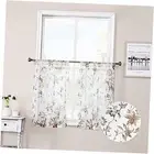 Floral Short Sheer Tier Curtains Cherry Flower 30"W x 24"L (Pack of 2) Taupe