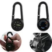 Key Buckle Double Sided Metal Compasses Compass Thermometer Carabiner 3 in 1